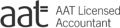 Logo featuring the letters aat in lowercase, with the text AAT Licensed Accountant to the right.
