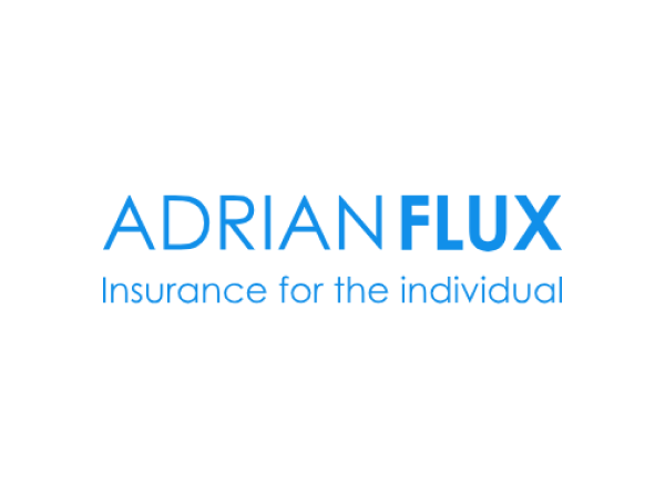 Logo featuring the text ADRIAN FLUX in blue, with the phrase Insurance for the individual beneath it in smaller blue letters, all on a white background.