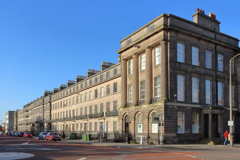Grade I listed Georgian terrace on Hamilton Square, Birkenhead