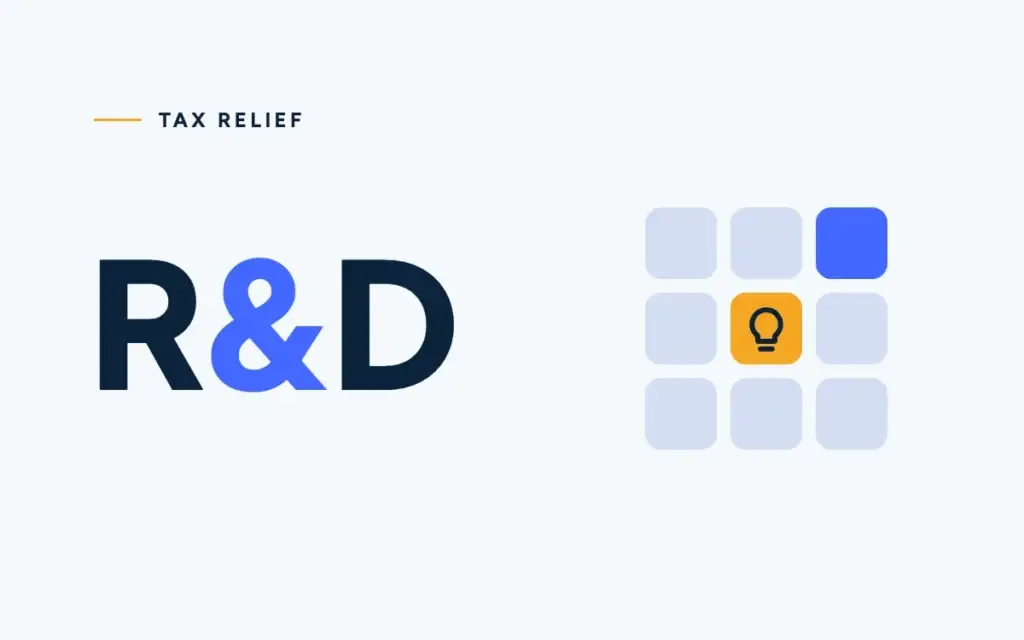 R&D tax relief: a key grid with one key lit as a light bulb