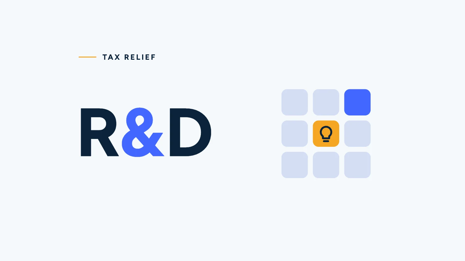 R&D tax relief: a key grid with one key lit as a light bulb