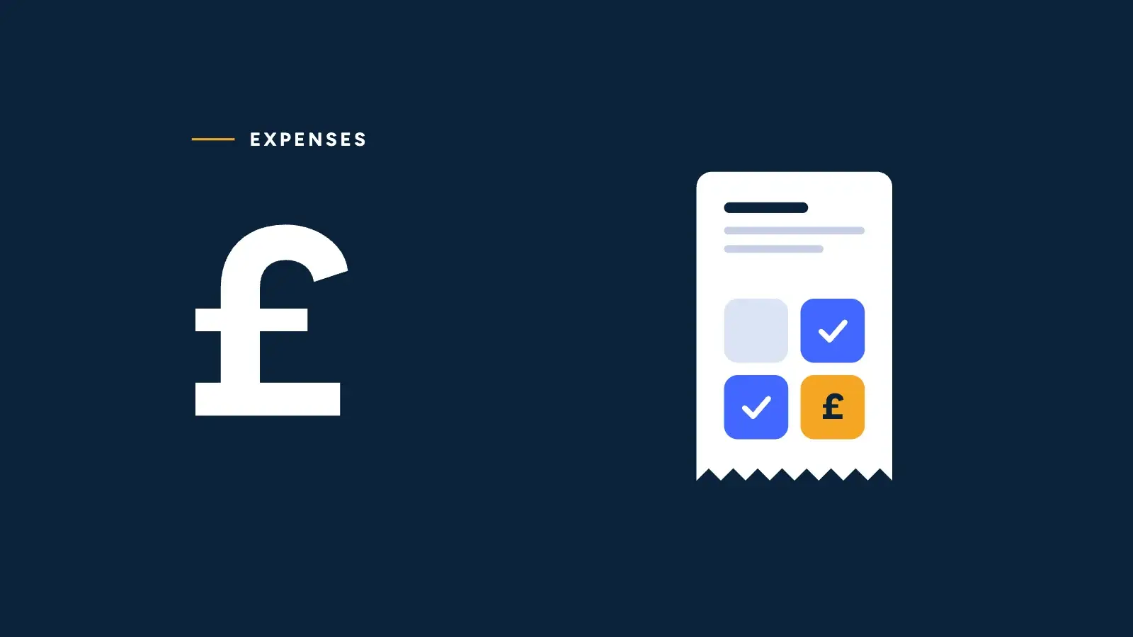 Allowable expenses: a receipt with ticked keys