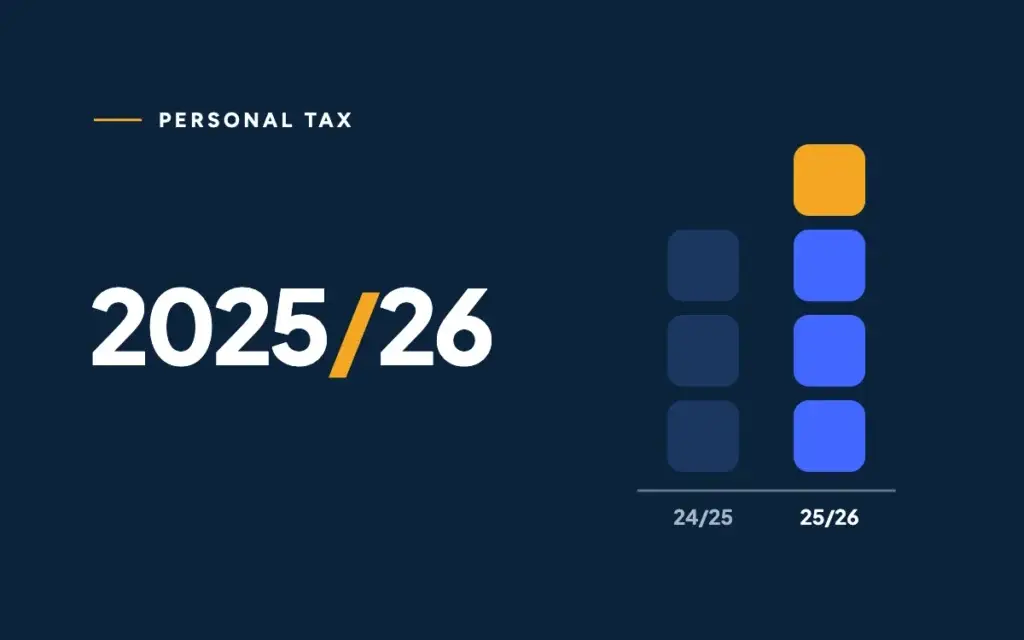 Personal tax 2025/26 compared with 2024/25: two columns of keys