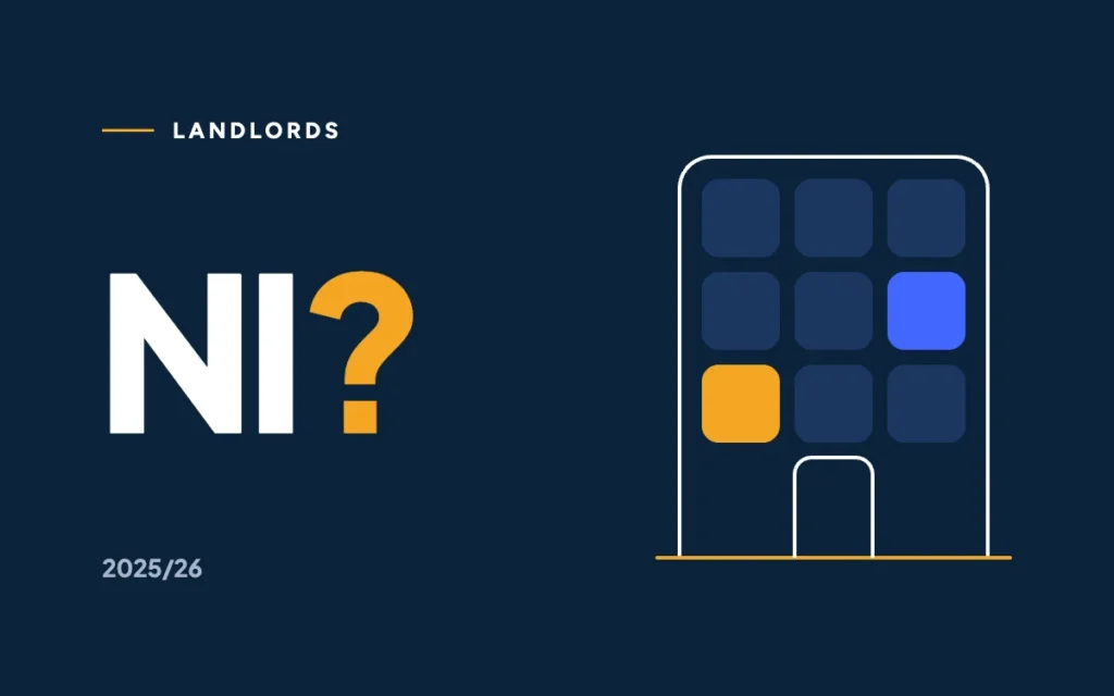 Landlords and National Insurance: a block of flats drawn from calculator keys