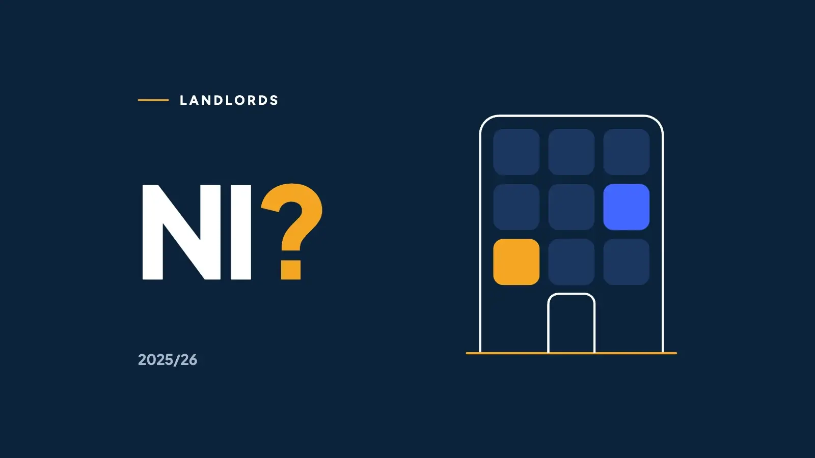 Landlords and National Insurance: a block of flats drawn from calculator keys