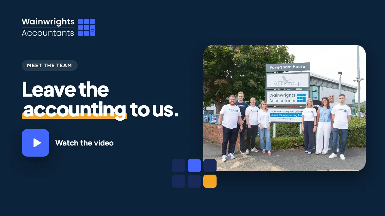 The Wainwrights Accountants team outside Faversham House: play the team film